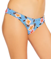 GB Bella Flora Scrunchie Textured Extra High Leg Scoop Front Swim Bottom