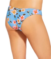 GB Bella Flora Scrunchie Textured Extra High Leg Scoop Front Swim Bottom