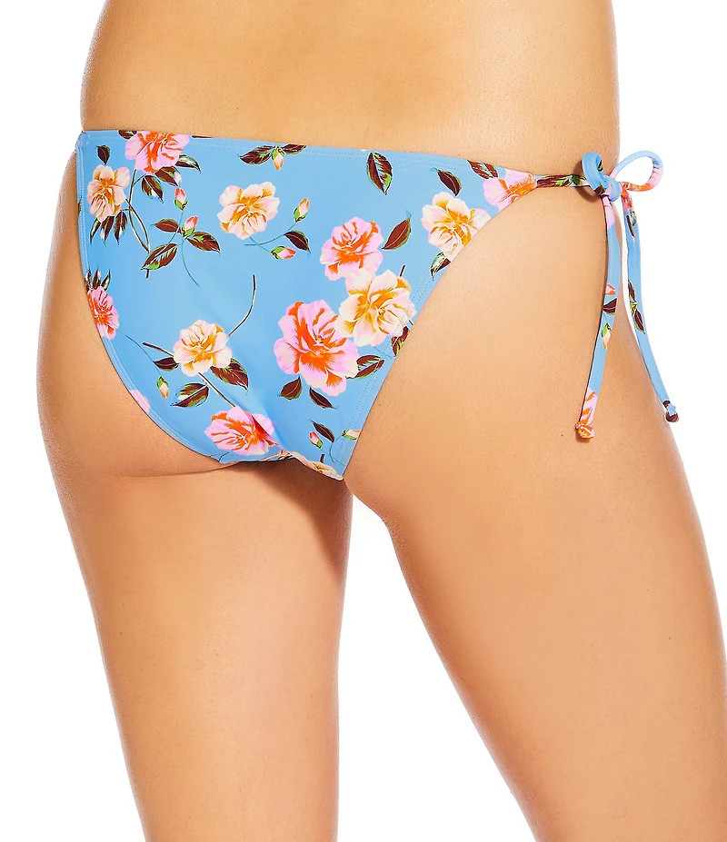 GB Bella Flora Scrunchie Textured Lettuce Edge Tie Side Hipster Swim Bottom