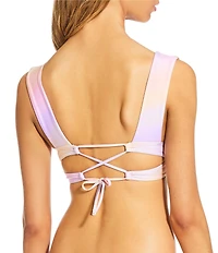 GB Bias Ombre Wide Strap Longline Bralette Swim Top