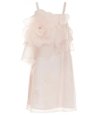 GB Big Girls 3D Flower Applique Halter Sleeveless A-Line Dress