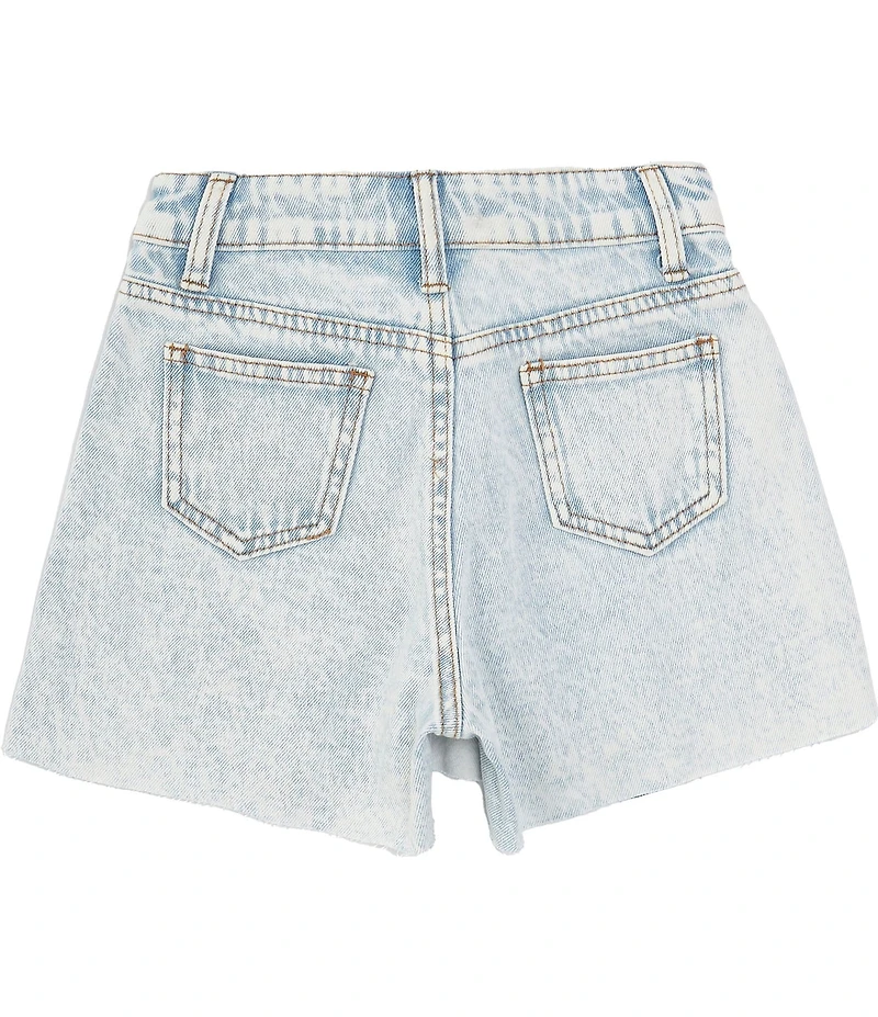 GB Big Girls Asymmetrical Front Pocket Mini Raw Hem Denim Skort