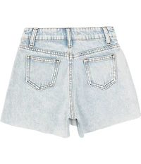 GB Big Girls Asymmetrical Front Pocket Mini Raw Hem Denim Skort