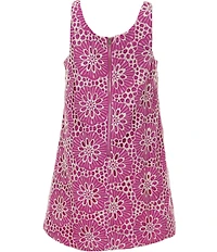 GB Big Girls Bow Front Sleeveless Eyelet Shift Dress