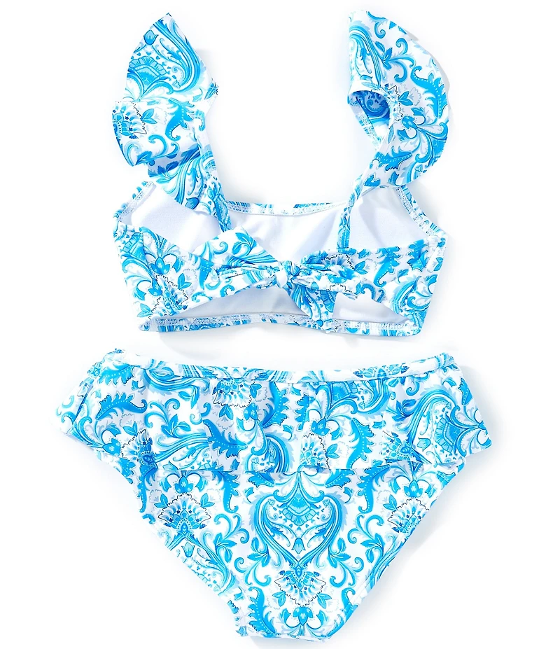 GB Big Girls Cap Sleeve Floral Bikini 2-Piece Swimsuit