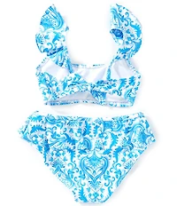 GB Big Girls Cap Sleeve Floral Bikini 2-Piece Swimsuit