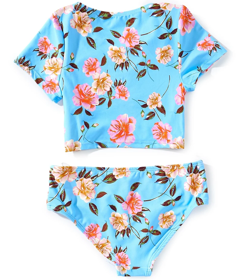 GB Big Girls Cap Sleeve Floral Tankini 2-Piece Swimsuit