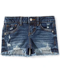 GB Big Girls Cut Off Distressed Frayed Hem Denim Shorts