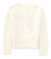 GB Big Girls Long Sleeve Glitter Bow Sweater