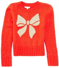 GB Big Girls Long Sleeve Glitter Bow Sweater