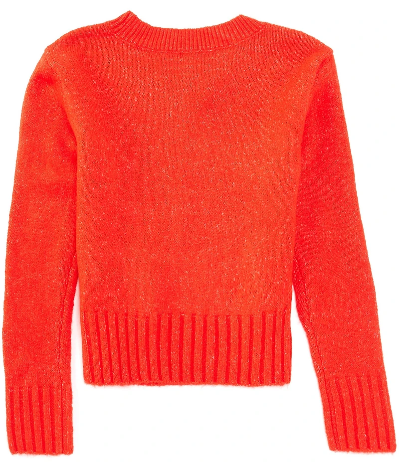 GB Big Girls Long Sleeve Glitter Bow Sweater