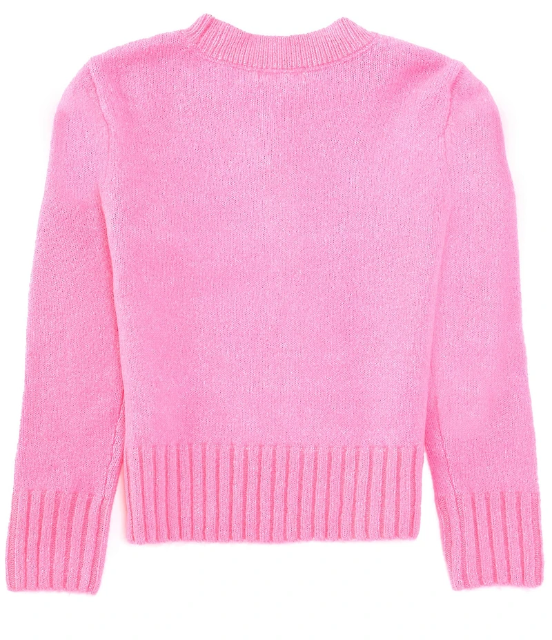 GB Big Girls Long Sleeve Glitter Bow Sweater