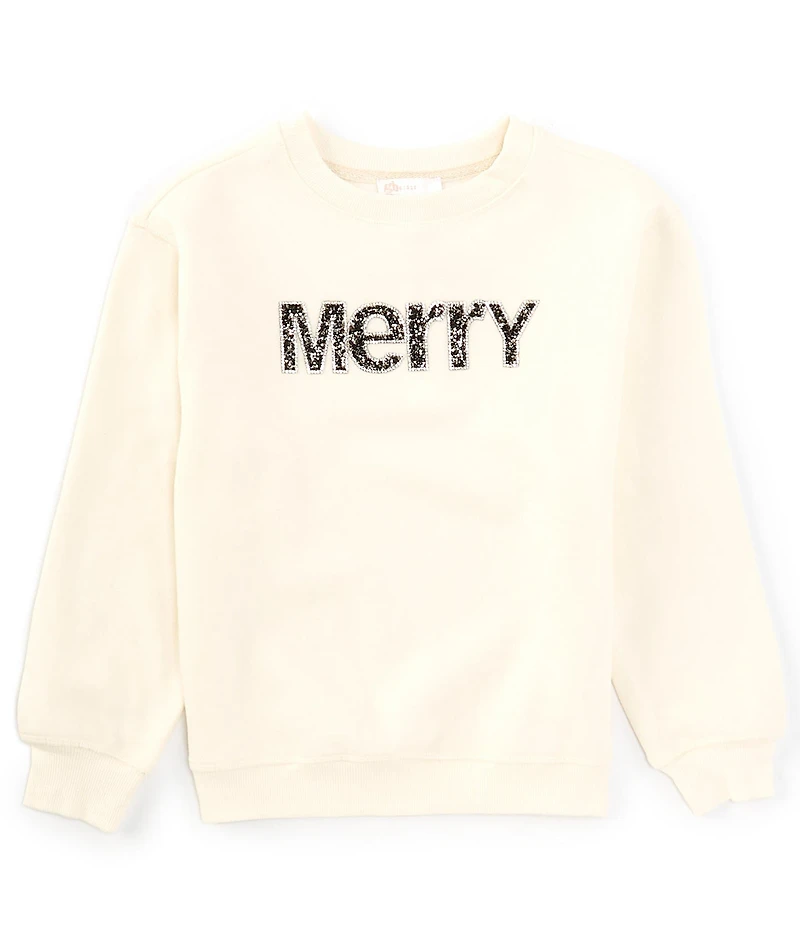 GB Big Girls Long Sleeve Merry Jewel Crew Pullover