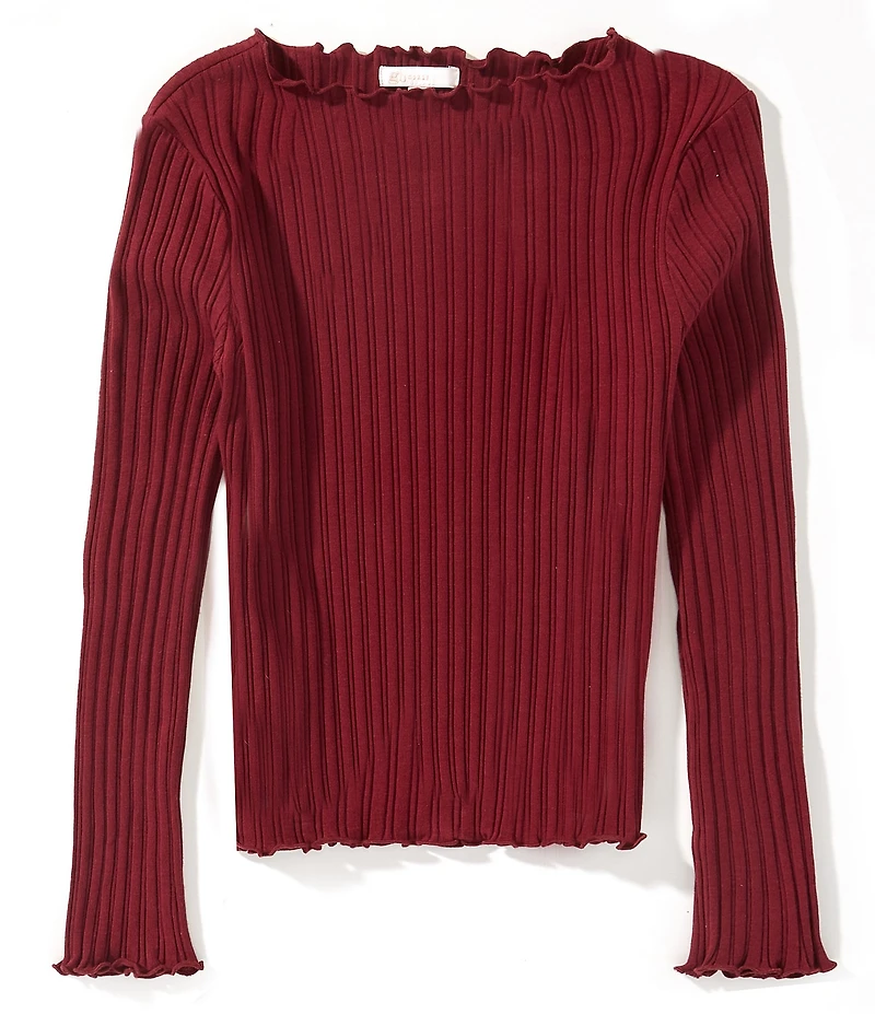 GB Big Girls Long Sleeve Ribbed Boat Neck Top