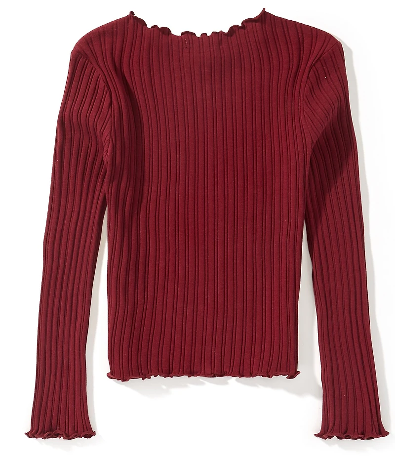 GB Big Girls Long Sleeve Ribbed Boat Neck Top