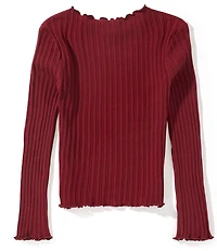 GB Big Girls Long Sleeve Ribbed Boat Neck Top