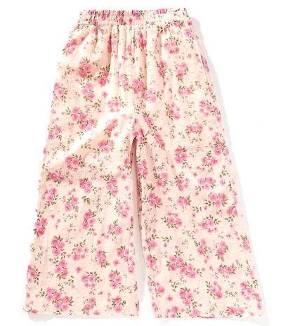 GB Big Girls Lurex Floral Wide Leg Ankle Pant