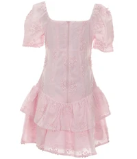 GB Big Girls Mini Embroidered Lace Tiered Dress