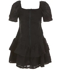 GB Big Girls Mini Embroidered Lace Tiered Dress