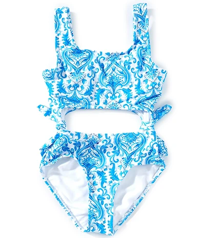 GB Big Girls Pattern Cut Out One-Piece Swimsuit
