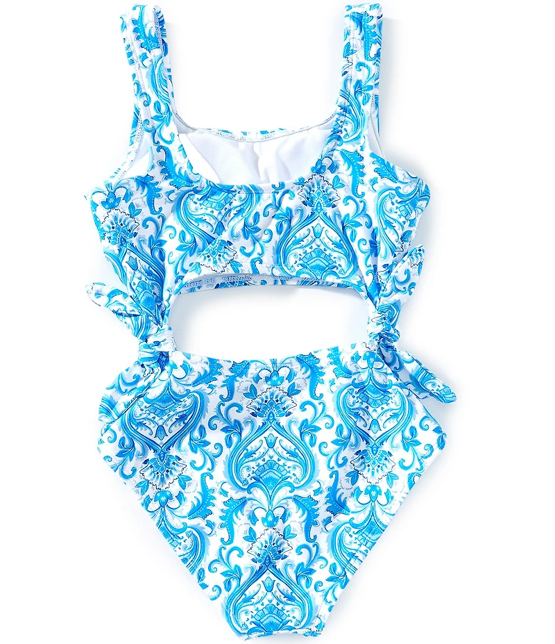 GB Big Girls Pattern Cut Out One-Piece Swimsuit
