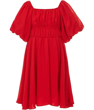 GB Big Girls Puff Sleeve Double Waist Dress
