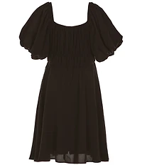 GB Big Girls Puff Sleeve Double Waist Dress