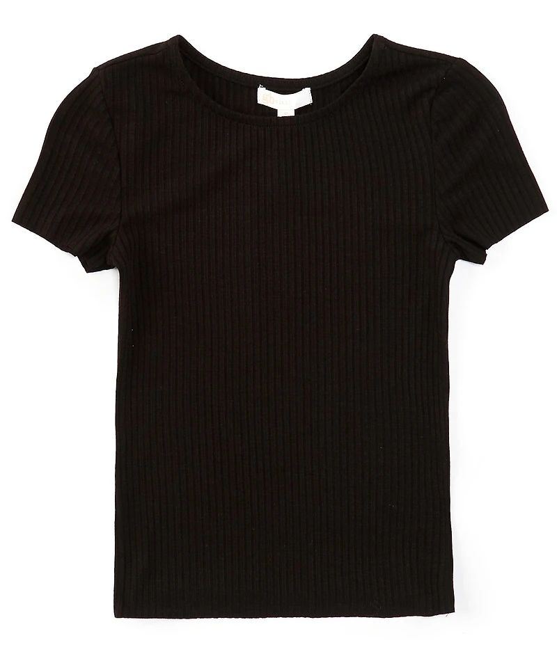 GB Big Girls Short Sleeve Basic Ribbed Knit T-Shirt