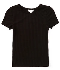 GB Big Girls Short Sleeve Basic Ribbed Knit T-Shirt