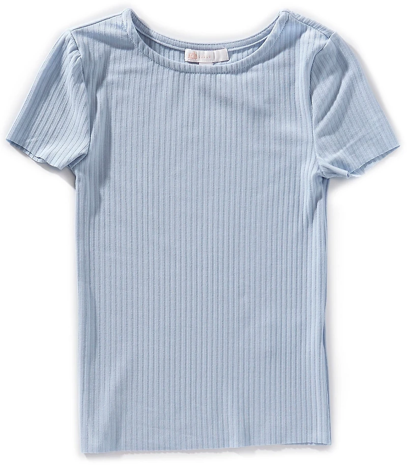 GB Big Girls Short Sleeve Basic Ribbed Knit T-Shirt