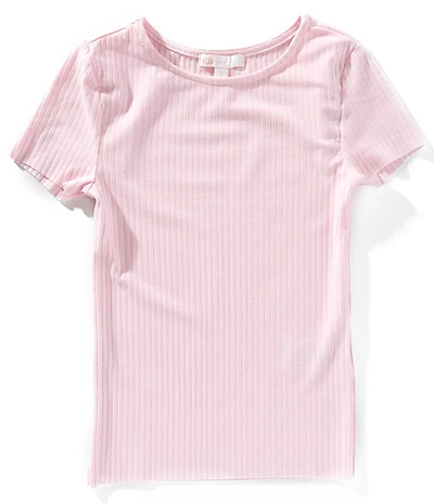 GB Big Girls Short Sleeve Basic Ribbed Knit T-Shirt