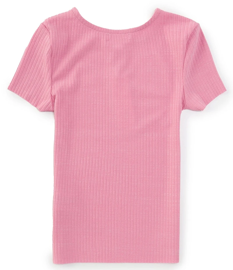 GB Big Girls Short Sleeve Basic Ribbed Knit T-Shirt