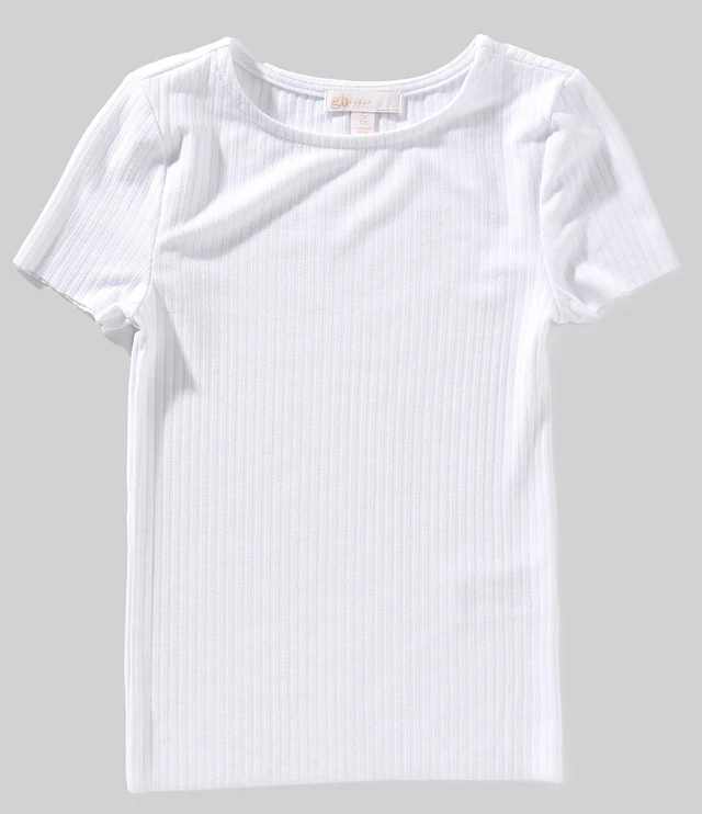 GB Big Girls Short Sleeve Basic Ribbed Knit T-Shirt