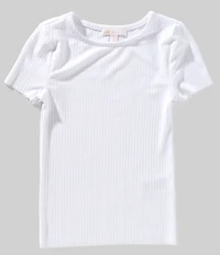 GB Big Girls Short Sleeve Basic Ribbed Knit T-Shirt
