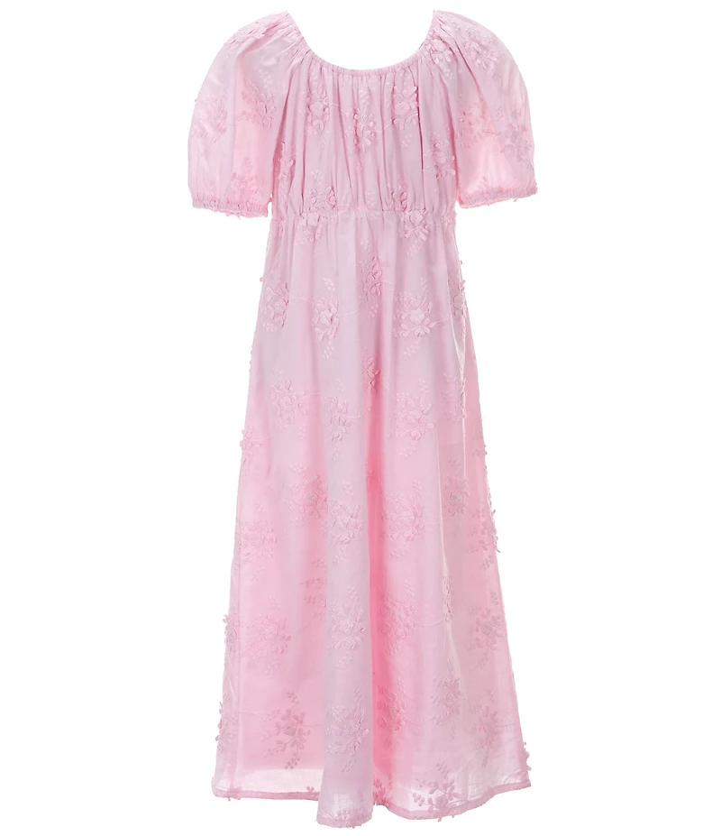 GB Big Girls Short Sleeve Lace Floral Maxi Dress