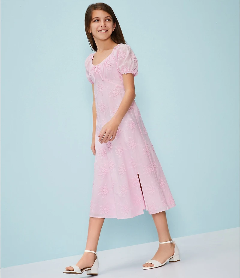 GB Big Girls Short Sleeve Lace Floral Maxi Dress