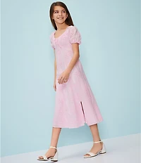 GB Big Girls Short Sleeve Lace Floral Maxi Dress