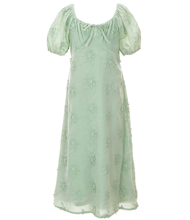 GB Big Girls Short Sleeve Lace Floral Maxi Dress