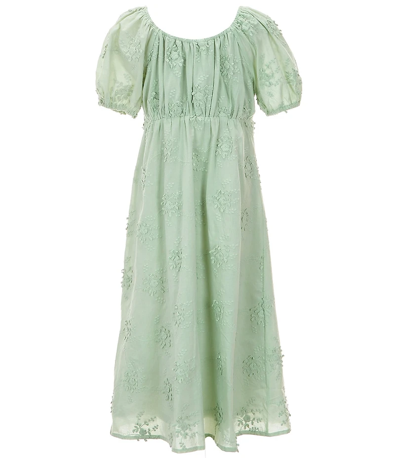 GB Big Girls Short Sleeve Lace Floral Maxi Dress