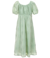 GB Big Girls Short Sleeve Lace Floral Maxi Dress