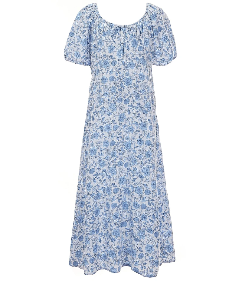 GB Big Girls Short Sleeve Lurex Floral Maxi Dress