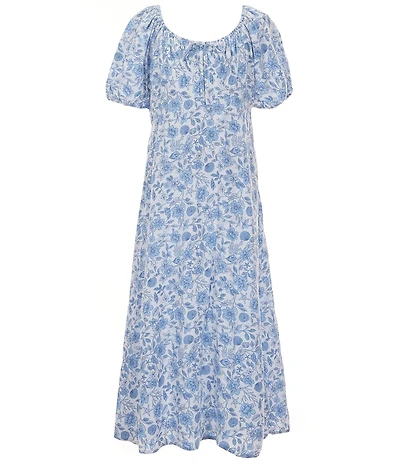 GB Big Girls Short Sleeve Lurex Floral Maxi Dress
