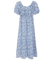 GB Big Girls Short Sleeve Lurex Floral Maxi Dress