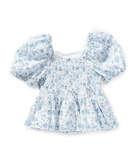 GB Big Girls Short Sleeve Woven Babydoll Floral Top
