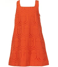 GB Big Girls Sleeveless Eyelet Shift Dress