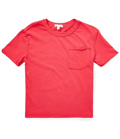 GB Big Girls Americana Short Sleeve Cotton Patch Pocket Tee