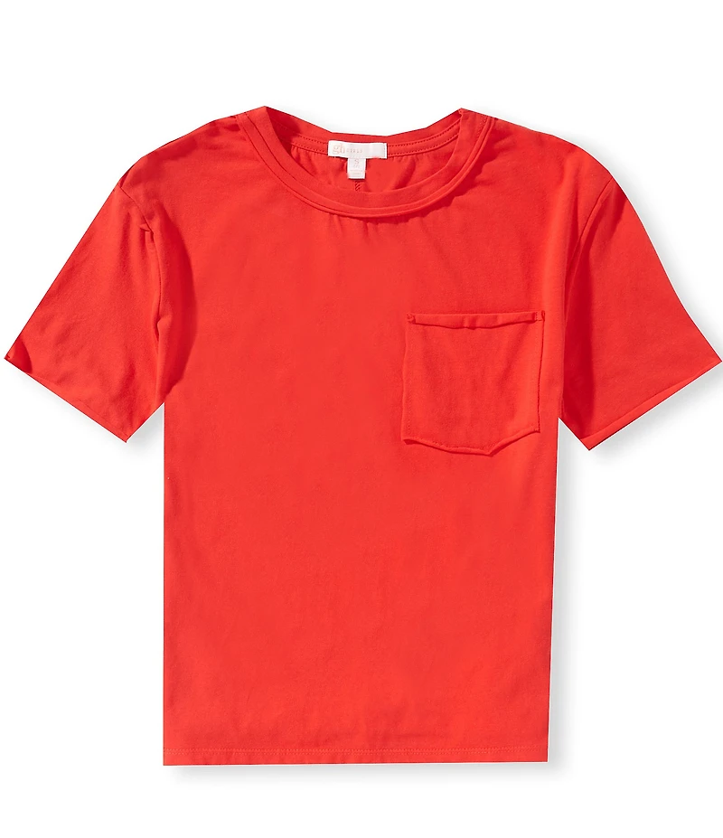 GB Big Girls Americana Short Sleeve Cotton Patch Pocket Tee