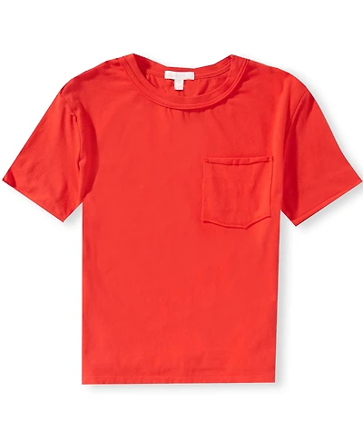 GB Big Girls Americana Short Sleeve Cotton Patch Pocket Tee