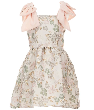 GB Big Girls Baroque Floral Bow Strap Dress