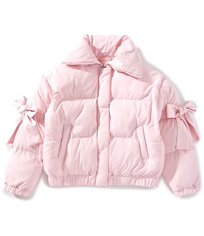 Big Girls Bow Sleeve Puffer Jacket
